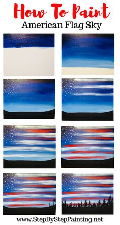 how to paint an american flag sky with step by step instructions for kids and adults