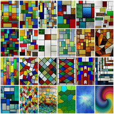 many different types of stained glass mosaics