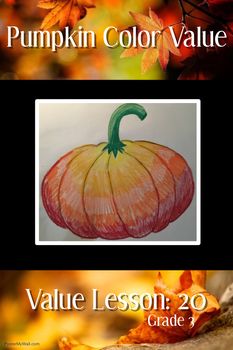 an image of two pumpkins in the fall and autumn colors value lesson 20 grade 3