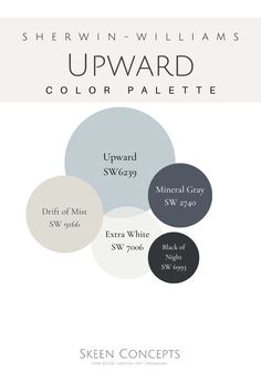 the color scheme for sheryln williams's upward palette, which includes several different shades