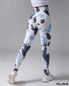 Olivia Mark - Empowering Yoga Leggings with Tie-Dye Print and Butt-Lifting Design Stretch Tie Dye Activewear For Workout, Tie Dye Stretch Activewear For Sports, Sporty Stretch Tie Dye Activewear, Stretch Tie-dye Activewear For Yoga, Tie Dye Stretch Activewear For Yoga, Tie Dye Athleisure Activewear For Gym, Tie Dye Fitted Activewear For Sports, Fitted Tie Dye Activewear For Sports, Casual Tie Dye Activewear For Yoga