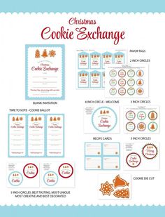 the christmas cookie exchange printable is shown