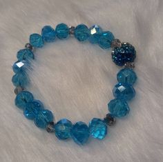 Blue Shambala And Glass Beads Stretch Bracelet. How Pretty Can This Bracelet Look On Your Wrist And Have Many Admire Its Beauty. Hnadmade With LOve And Care. Stretch To Fit Most. Bandana Choker, Ear Earrings, Beaded Stretch Bracelet, Look On, Bead Bracelet, Stretch Bracelet, Silver Wire, Stretch Bracelets, With Love