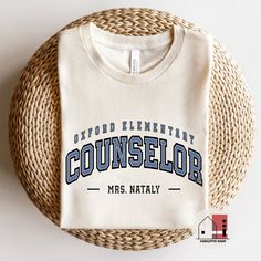 Customized School Counselor Shirt, School Counselor Tee, Counselor Shirt, Gift for School Counselor, School Counselor Gift, Counselor Gift. * Bella Canvas 3001 (Unisex Tee) This classic unisex jersey short-sleeve tee fits like a well-loved favorite. Soft cotton and quality print make users fall in love with it over and over again. These t-shirts have ribbed knit collars to bolster shaping. The shoulders have to tape for a better fit over time. Dual side seams  hold the garment's shape for longer Counselor Shirt Ideas, School Counselor Outfits, Gifts For Counselors, Counselor Shirts, Counseling Corner, Cricut Expression 2, School Counselor Shirt, School Counselor Gifts, High School Counselor