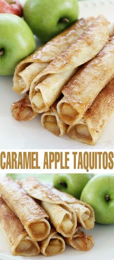 Caramel Apple Taquitos Halloween Fall Desserts, Personal Sized Desserts, Autumn Apple Desserts, Autumn Cooking Recipes, Caramel Apple Blossom Recipe, Fall Fruit Dessert Recipes, Fall Bite Size Desserts, Cute Fall Desserts, Fun Desserts To Make