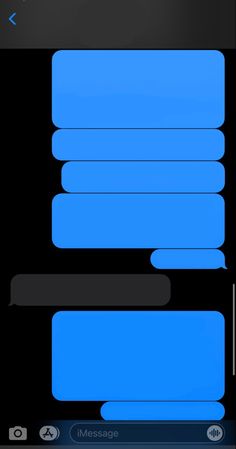 an iphone screen with blue texting on it and the message bubble is in the bottom right corner