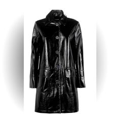 Nwot Lightweight And Stylish Faux Patent Leather Short Coat Detailed With Big Logo Embossed Snap Button Fastening, Flap Patch Pockets, Relaxed Fit. Composition And Details 62% Polyester, 29% Polyurethane, 7% Cotton, 2% Viscose Lining: 97% Polyester, 3% Elastane Elegant Fitted Michael Kors Outerwear, Designer Outerwear With Pockets, Michael Kors Winter Workwear Outerwear, Michael Kors Classic Formal Outerwear, Michael Kors Elegant Formal Outerwear, Elegant Michael Kors Formal Outerwear, Classic Michael Kors Outerwear For Fall, Michael Kors Classic Winter Outerwear, Classic Michael Kors Winter Outerwear