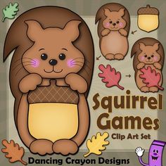 the squirrel game clip art set