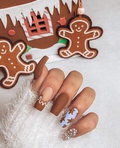 Nail Noel, Thanksgiving Nail Designs, December Nails, Winter Nails Acrylic, Cute Christmas Nails, Her Nails, Christmas Nails Acrylic, Thanksgiving Nails, Acrylic Nails Coffin Short