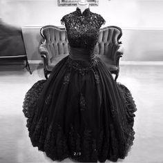 Black Lace Ball Gown, Black Lace Wedding Dress, Black Wedding Dress Gothic, Cap Sleeve Prom Dress, Long Ball Gown, Sequin Ball Gown, Wedding Dress Black, Black Ball Gown, Muslim Wedding Dress