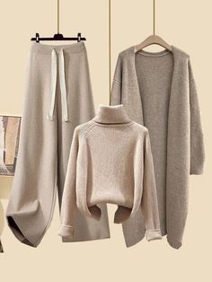 size information sweater S:    bust 88cm,     length 50cm    M:   bust  92cm,      length 50cm   L:   bust  96cm,       length 50cm XL:  bust  100cm,      length 50cm XXL:  bust  104cm,      length 50cm jacket S:    bust 88cm,     length 98cm    M:   bust  92cm,      length 98cm   L:   bust  96cm,       length 99cm XL:  bust  100cm,      length 99cm XXL:  bust  104cm,      length 99cm   pant S:   waist  64cm,     length 96cm   M:   waist  68cm,      length 96cm   L:   waist  72cm,       length 96cm   XL:   waist  76cm,     length 96cm XXL:   waist  80cm,     length 96cm Pajama Shirt Dress, Outfits Ladies, Mode Tips, Layered Long Sleeve, Cardigan Long, Tracksuit Set, Women Outfits, Strapless Mini Dress, Pant Set