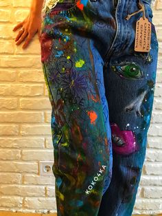 "boho jeans Blots on jeans Spray Paint Splatter Jeans festival clothing Hand Painted Paint splash jeans Jeans paint Under the order we will draw any drawings on jeans. Any size jeans of your choice. Write us a personal message and we will discuss everything. A perfect gift for those who like exclusive things Unique artworks by paint we can choose clothes of your size paints for textile, paints for fabrics, not washed off Selection of clothing size and drawing pattern on the jacket for 2-14 days Paint Splattered Clothes, Fall Festival Denim Blue Jeans, Denim Blue Jeans For Festival In Fall, Bohemian Relaxed Fit Jeans, Bohemian Multicolor Jeans For Summer, Bohemian Jeans For Summer Festivals, Summer Bohemian Festival Jeans, Bohemian Summer Festival Jeans, Hippie Denim Jeans For Festival