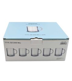 a box with six glasses in it