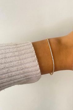 "ITEM DETAILS ❆All our jewelry are hand made with Love. ❆Material: 14K Gold ( 585). ❆Available colors: Gold, Rose Gold, White Gold. ❆Available Sizes: Look Size Option (Contact for different sizes) ❆Each item is made to order ❆ DO YOU LIKE THIS BRACELET? ❆ You can get more information about it below but if you have any questions, just click the \"Message Sergen Vural \" button and I will be very happy to hear from you ☺ PACKAGING ❆Comes ready to gift in a beautiful jewelry box. ❆It comes with a s Delicate Gold Tennis Bracelet With Cubic Zirconia, Delicate Gold Cubic Zirconia Tennis Bracelet, Delicate Gold Diamond Cut Bracelets, Dainty 14k Gold Tennis Bracelet, Tarnish Resistant, Dainty 14k Gold Jubilee Tennis Bracelet, Delicate Gold Jubilee Tennis Bracelet, Dainty Tennis Bracelet Bangle For Anniversary, Delicate Gold Diamond Tennis Bracelet, Dainty Gold Plated Tennis Bracelet As A Gift