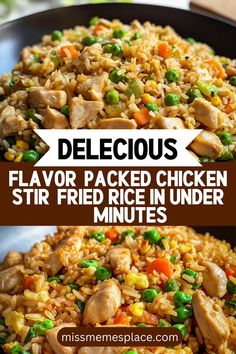 delicious flavored chicken stir fried rice in under 20 minutes