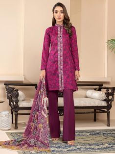 Brand: LimelightProduct Code: U2621 MaroonCollection: Limelight Spring Summer Vol-02 Unstitched CollectionFabric: Lawn DESIGN DETAILS: Unstitched 3 Piece Printed Lawn Suit (Shirt+Dupatta+Trouser) Floral print on the front and back of the shirt Floral print on the dupatta Dyed trousers Color: Maroon Fabric (Shirt): Lawn Fabric (Dupatta): Chiffon Fabric (Trousers): Cambric DISCLAIMER:* Lining, Laces, and Tassels are not included in unstitched variants.* Embellishment items in stitched outfits are subject to market availability.* The actual colors of the outfit may vary from the colors being displayed on your device. CARE INSTRUCTIONS: Extra Fabric Has Been Used For Shoot Original Color May Vary Slightly From The Picture Dry Clean Recommended Iron The Clothes At Moderate Temperature Do Not Us Roma Michael, Lawn Suit Design, Kurta Set For Women, Kurta Style, Pakistani Designer Suits, Indian Kurta, Lawn Suits, Eid Collection, Floral Print Shirt