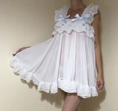 All sizes £49 Baby Doll Sexy White Chiffon sissy Unisex CD TV AB Underwear | eBay Chiffon Babydoll Dress, Negligee Dress, Loose Skirt, Kawaii Cosplay, White Chiffon, Chiffon Skirt, Baby Doll