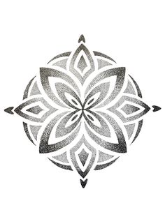 a black and white drawing of a flower