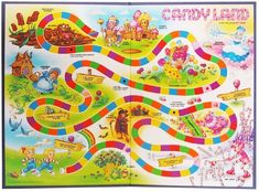 the candy land board game is on display