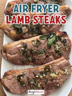 Air Fryer Lamb Steaks Steaks In Air Fryer, Lamb Steak Recipes, Steak Cooking Times, Air Fryer Lamb, Lamb Steak, Cook Lamb, Recipe Air Fryer, Steak And Chips, Turkey Fryer