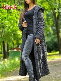 Hot Autumn/winter Fashion Womens Coat Knit Hooded Sweater Loose Mid-length Casual Streetwear Knitted Cardigan Jackets for Women Outwear Vestidos Mujer Plus Size Casacos De Inverno Feminino Hooded Sweater Coat, Long Sleeve Knitted Cardigan, Outwear Women, Pullover Cardigan, Casual Outerwear, Loose Sweater, Knitted Cardigan, Casual Coat, Casual Streetwear