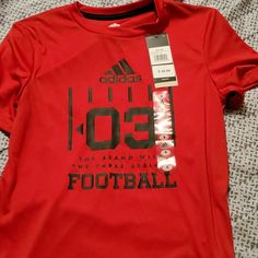 Nwt Boys Adidas Red Shirt Adidas Red Short Sleeve T-shirt, Adidas Red Crew Neck T-shirt, Red Adidas Crew Neck T-shirt, Red Adidas Short Sleeve T-shirt, Adidas University Red Short Sleeve Top, Adidas Tops In University Red With Short Sleeves, Adidas Red Sporty Top, Red Adidas Sporty Top, Sporty Red Adidas Top