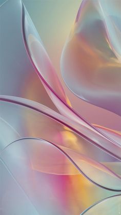 an abstract background with wavy lines and curves in blue, pink, yellow and white