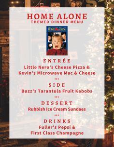 the christmas menu for home alone