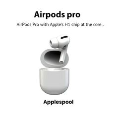 an advertisement for the airpods pro with apple's h1 chip at the core