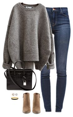 "sleep pls" by kitkatdana ❤ liked on Polyvore featuring J Brand, Dolce Vita, Yves Saint Laurent, Lele Sadoughi, Halcyon Days, women's clothing, women, female, woman and misses Cute Ankle Boots, Pullover Mode, Pullover Outfit, Thick Sweaters, Casual Winter Outfits, Winter Casual