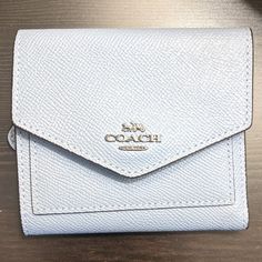 Brand New! Elegant Blue Coach Wallet, Blue Coach Wallets With Card Slots, Blue Coin Purse With Removable Pouch For Everyday, Blue Bag With Coin Pocket For Daily Use, Classic Blue Bags With Card Slots, Elegant Blue Wallet With Coin Pocket, Blue Leather Coach Wallet, Chic Blue Rectangular Wallet, Blue Wallet With Removable Pouch For Daily Use