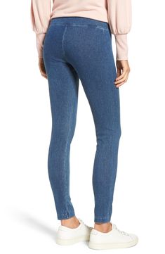 The look of your favorite skinny jeans meets the comfort of stretchy leggings, while a high waist adds just the right amount of control and a perfect fit. Pair them with loungewear on the weekends or dressier pieces for a night out on the town. 28" inseam; 9" leg opening; 11" front rise; 15" back rise (size Medium) Pull-on style 95% cotton, 5% spandex Machine wash, line dry Imported Hosiery High Rise Stretch Leggings, Versatile Style, Versatile Tight Mid-rise Leggings, Stretch High Rise Pull-on Pants, Stretch Denim Pull-on Jeans, Trendy Fitted Loungewear Bottoms, Versatile Straight Leg Jeggings For Everyday, Spring High Rise Versatile Jeggings, Versatile High Rise Jeggings For Spring, High Rise Versatile Jeggings For Spring