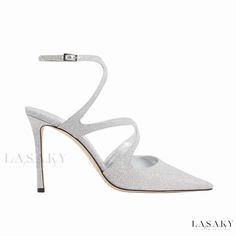 Lasaky - Cut-out Cross Strap Stiletto Heels with Pointed Toe and Buckle Closure in Gold and Silver - Elegant Womens Sandals High Heels Silver, Heels Silver, Winter Heels, Silver High Heels, Party Pumps, Elegant High Heels, Spring Sandals, Short Boot, Wholesale Store