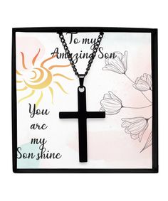 a black cross with the words you are my son on it