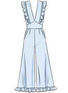 a women's jumpsuit with ruffles on the bottom