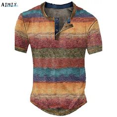 Men's Waffle Henley Oversize T-shirt Graphic Plaid Color Block Apparel – Atom Oracle Waffle Henley, Button Fashion, Mens Henley, Henley Shirt, Men Shirt Style, Online Tops, Clothing Apparel, Henley Shirts, Men's Style