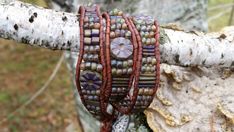 Bohemian Beaded Leather Wrap Bracelet, Handmade Bohemian Purple Wrap Bracelet, Purple Handmade Bohemian Wrap Bracelet, Handmade Bohemian Leather Wrap Bracelet, Bohemian Leather Wrap Bracelet For Festivals, Bohemian Hand Wrapped Leather Wrap Bracelet, Mystic River, Glass Cactus, Bracelet Inspiration