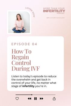 a woman sitting in front of a pink background with the words how to begin control during iv