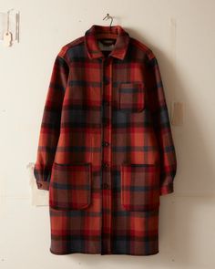 Clinton Street Plaid Coat – BODE Plaid Winter Coat, Wool Blanket Coat, Tartan Coat, Plaid Pullover, Blanket Coat, Long Wool Coat, Plaid Coat, Red Tartan, The C