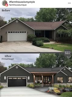 the before and after pictures of a house