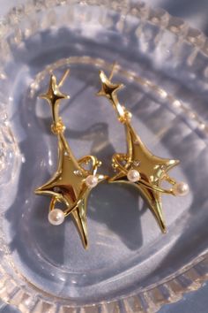 18K Real Gold Plated Satum Star Earrings – Cutethingscommin Saving Grace, Dope Jewelry, New Rock, Funky Jewelry, Jewelry Lookbook, Trendy Earrings