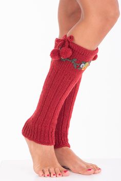 Wool knit leg warmers, Classic Leg warmers, Naturally insulated leg warmers, Knee High socks, Boot Toppers, Knitted leg warmers, Boot toppers, Boot cuffs Our chunky knit tassels embroidery leg warmers are about 15 inches long, and made from  100% merino wool - the result is an extremely warm, comfortable, durable, and elegant accessory that will keep you warm and stylish in winter.  Perfect for a cozy evening at home, or pair them with your favorite pair of ankle boots. This trendy Leg warmer is Elastic Knit Leg Warmers For Winter, Comfortable Knitted Leg Warmers, Knitted Leg Warmers For Winter, Cozy Knitted Leg Warmers, Winter Elastic Socks, Comfortable Knit Leg Warmers For Winter, Comfortable Warm Leg Warmers For Winter, Knitted Leg Warmers For Fall, Comfortable Footless Socks For Winter