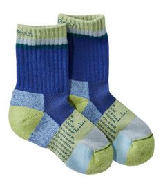 These fun, everyday lightweight crew socks keep kids just as comfortable in hiking shoes as they do in sneakers, so they're ready for any adventure. Slightly Fitted. In a soft, moisture-wicking blend of 59% Merino wool, 38% nylon and 3% Lycra® spandex. Responsibly-sourced Merino wool is naturally odor-resistant and breathable. Machine wash and dry. Cushioned under foot for lasting comfort. Made in the USA. | Kids' L.L.Bean Athletic Crew Socks, Wool Blend/Nylon Yarn Hats, Faux Fur Hat, Hiking Socks, Fleece Hat, Waterproof Gloves, Kids Sunglasses, Kids Socks, Chunky Yarn, Ll Bean