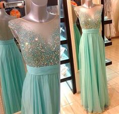 Summer Prom Dresses, Mint Prom Dresses, Mint Prom Dress, Dresses Silhouette, Prom Dress Backless, Backless Prom Dress, Cap Sleeve Prom Dress, Dress Beading, Beaded Evening Gowns