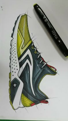 Sneakers Design Sketches, Shoe Sketch Design, Sneakers Design Art, Shoes Design Sketches, Shoes Sketching, Sketch Shoes