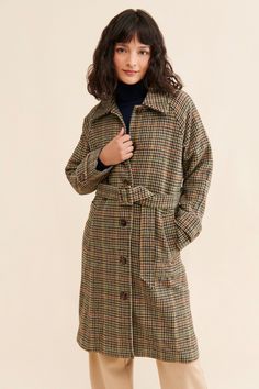 Rent Evan Plaid Overcoat from Nuuly. Pick 6 items for $98/month. Free shipping + returns. Belted Wool Coat For Fall, Fall Belted Outerwear With Lapel Collar, Fall Lapel Collar Belted Outerwear, Belted Lapel Collar Outerwear For Fall, Parisian Girl Aesthetic, Cool Color Combinations, Plaid Overcoat, Good Color Combinations, Wool Overcoat