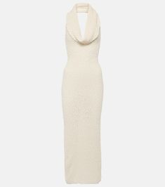 Cotton-blend bouclé midi dress in white - Magda Butrym | Mytheresa A Line Cocktail Dress, Alexander Mcqueen Clothing, Bridal Bag, Red Accessories, Cotton Blends Dress, Magda Butrym, Midi Cocktail Dress, Rings Jewelry Fashion, Blue Midi Dress