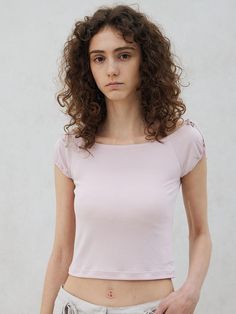 Composition : modal 75%, polyester 25%Color : F_PKCountry of Origin : Republic of Korea Boat Neck, Neck T Shirt, Composition, Top Outfits, The Originals, Clothes For Women, T Shirt, Clothes, Color