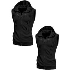 The set includes 2 pieces of hoodie vests. Modern and comfortable, this sleeveless zip-up hoodie features one split pocket and drawstrings, which are great for fall or spring to complement any casual outfit. The stylish hooded vest is easy to carry around to your outdoor activities such as basketball, hiking, and camping. Style this vest with your active shorts or pants. Vest Png, Cardigan Vest Sleeveless, Vest Hoodie, Hiking And Camping, Camping Style, Shawl Collar Cardigan, Hoodie Vest, Hooded Vest, Sleeveless Cardigan