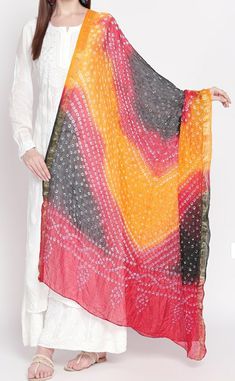 Silk Dimensions Width: 44 Inches; Length: 2.25 Metres Description Handmade Item WELCOME TO TieDyeDupatta Color :- Multi Colour Size:- Length : 2.5 Meters Width : 44 Inches Material: Thread, Silk  ETHNICITY CHUNRI SCARVES DUPATTA  1 PCS SOLID COLOR Dupatta, Rajasthani Bandhej Dupatta tapara Silk Bandhani Bandhej Women Heavy Dupatta Beautiful silk Indian dupatta with a hand dyed traditional chunri design. This solid tie-and-dye scarf has a very soft and light weight fabric. Lightweight scarf women Multi Colour Dupatta, Chunri Design, Bandhej Dupatta, Indian Dupatta, Bandhani Dupatta, Heavy Dupatta, Rajasthani Art, Lightweight Scarf, Tie And Dye